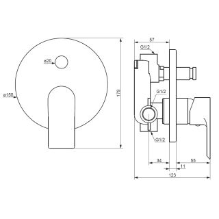 Смеситель для душа Damixa Apollo 477100300 черный